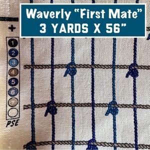 Waverly “First Mate” Nautical Rope Cotton Fabric (3 Yards x 56” wide)